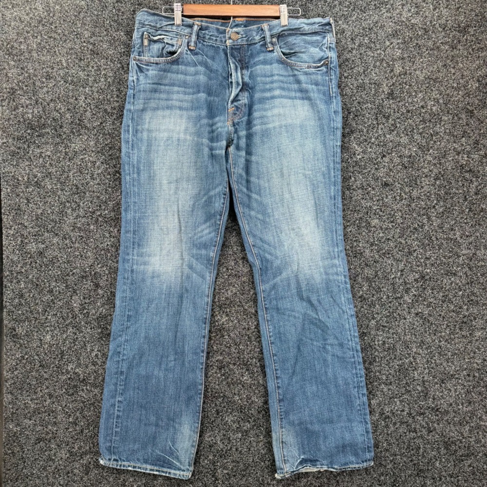 Abercrombie & Fitch Mens Straight Leg Jeans Blue Denim 36x32 100% Cotton